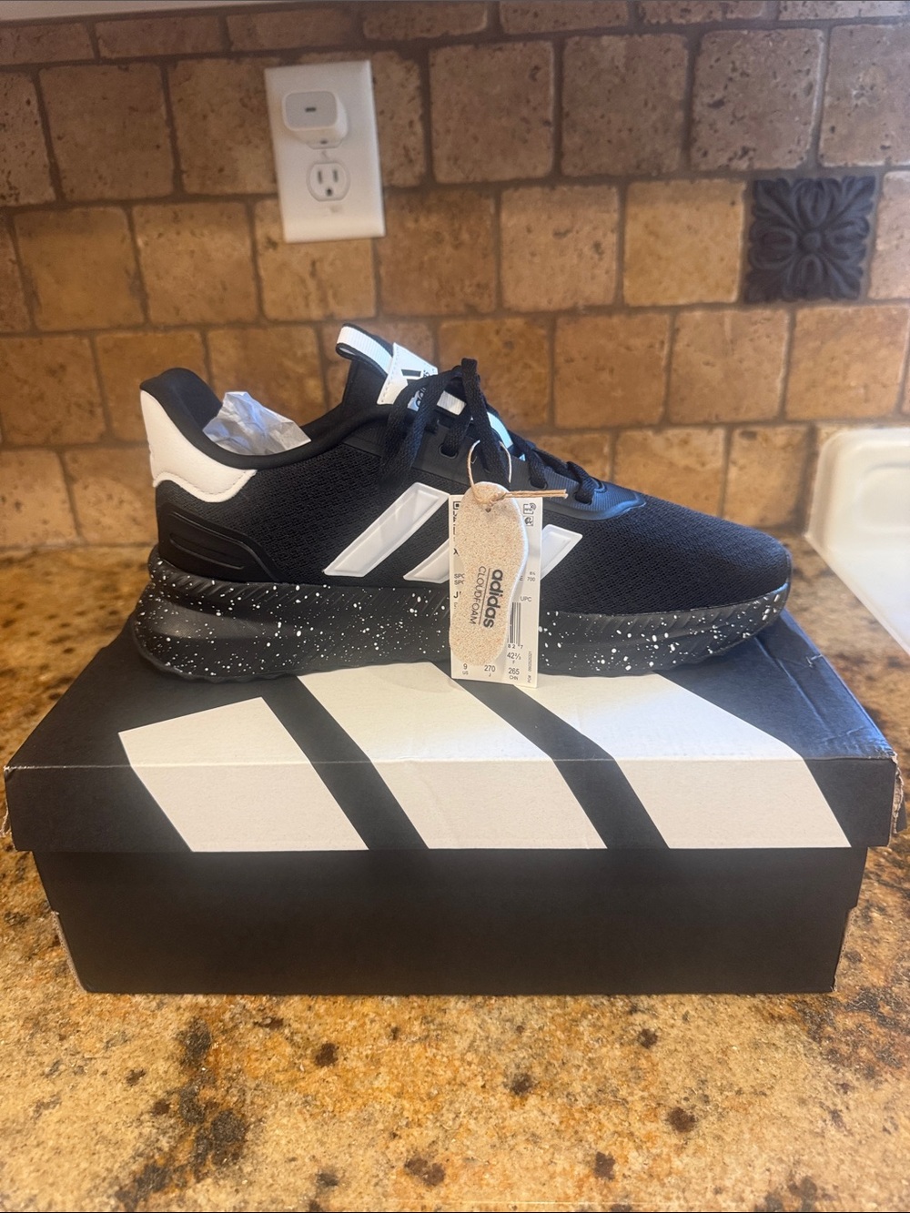 adidas Black and White Men's Speckled Sole Sneakers